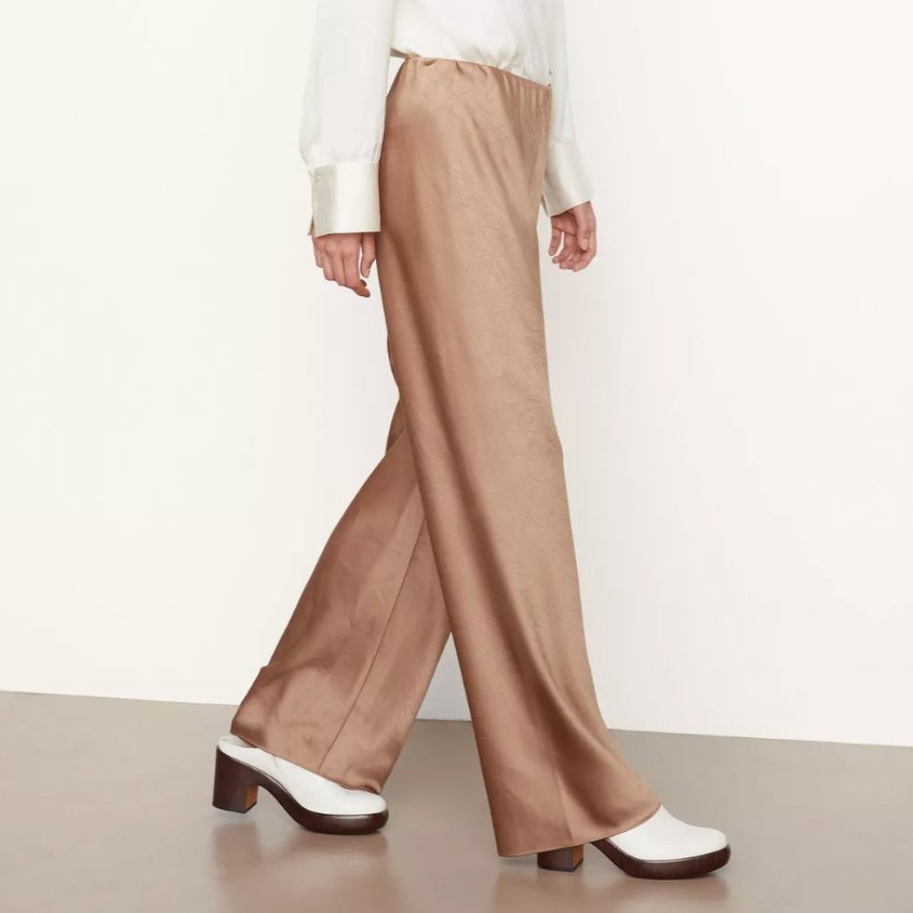 Vince Satin Bias Pants, Champagne / Copper color
